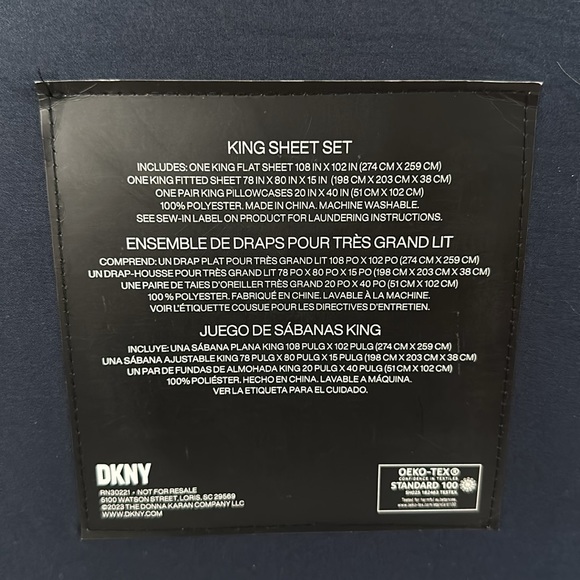 DKNY King Sheet Set - Picture 3 of 3